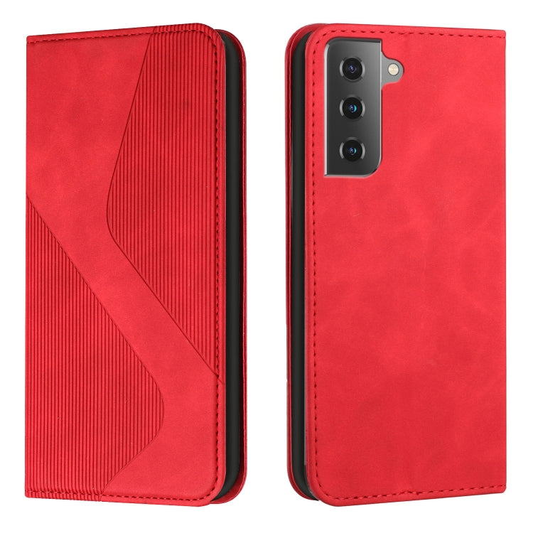 For Samsung Galaxy S21 FE 5G Skin Feel Magnetic S-type Solid Color Horizontal Flip Leather Case with Holder & Card Slot & Wallet