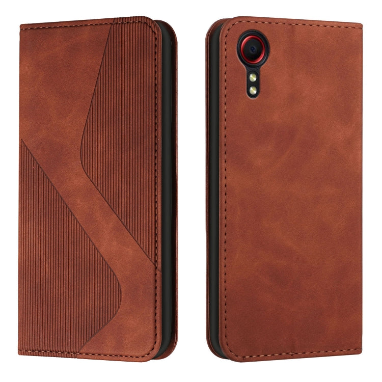 For Samsung Galaxy Xcover 5 Skin Feel Magnetic S-type Solid Color Horizontal Flip Leather Case with Holder & Card Slot & Wallet