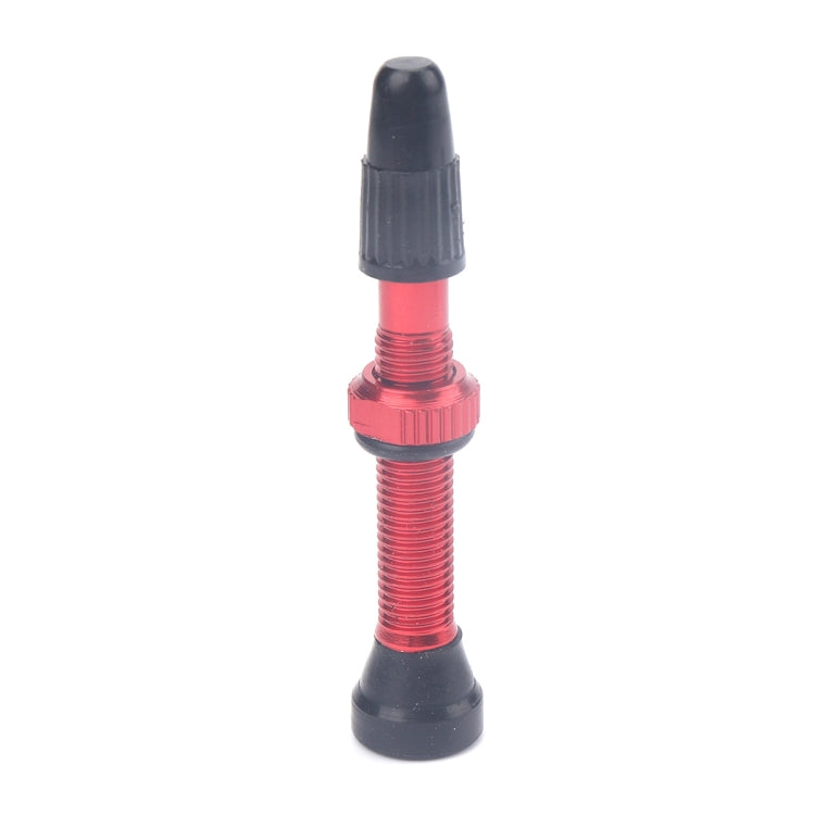 A5592 2 PCS 40mm Red French Tubeless Valve Core with Red Disassembly Tool for Road Bike