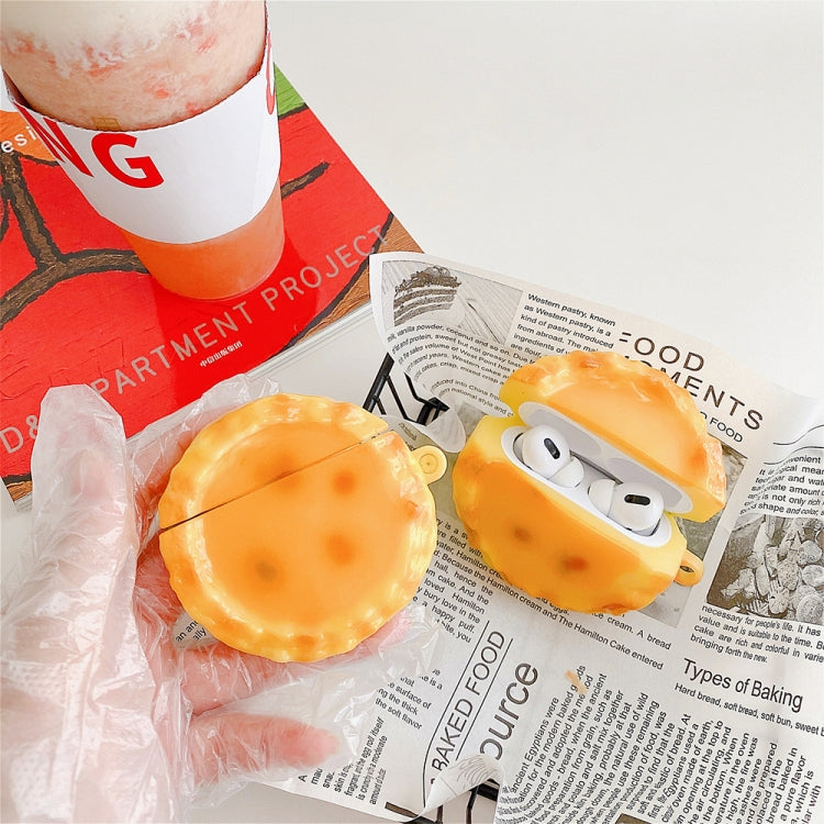 Egg Tart Shape Silicone Wireless Earphone Protective Case For AirPods 1 / 2