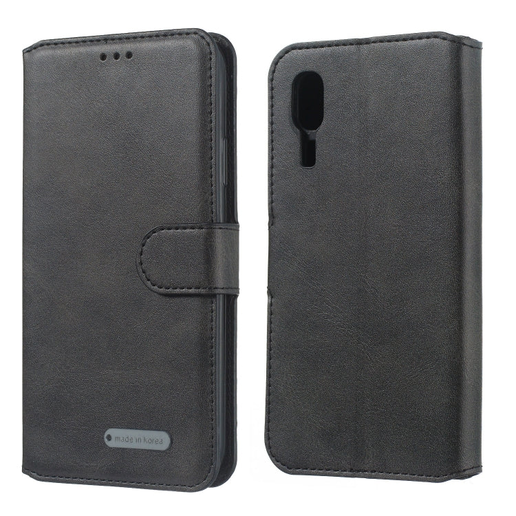 For Galaxy A2 Core Solid Color Buckle Horizontal Flip Leather Case with Wallet & Holder & Card Slots