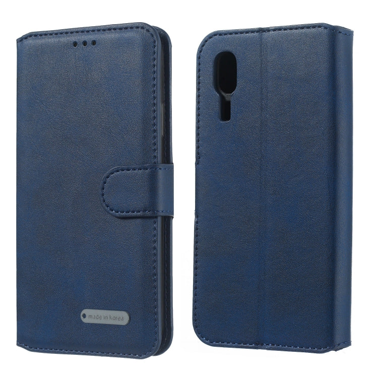 For Galaxy A2 Core Solid Color Buckle Horizontal Flip Leather Case with Wallet & Holder & Card Slots