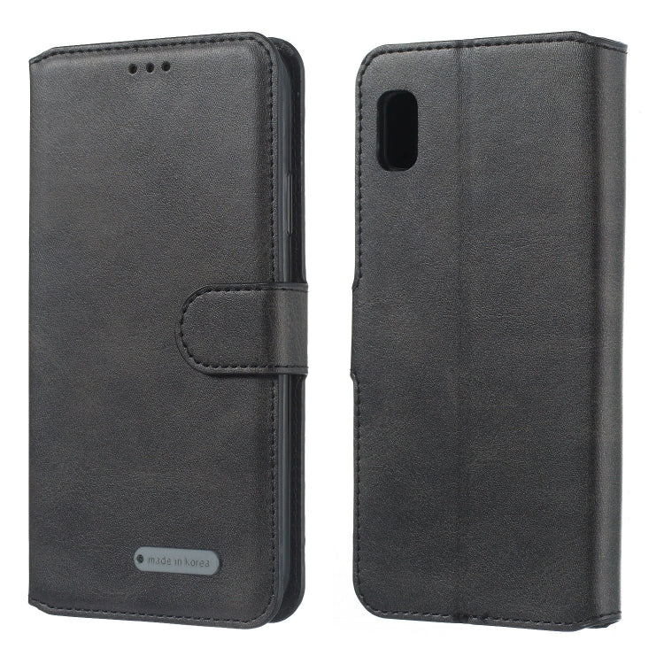 For Galaxy A10e Solid Color Buckle Horizontal Flip Leather Case with Wallet & Holder & Card Slots