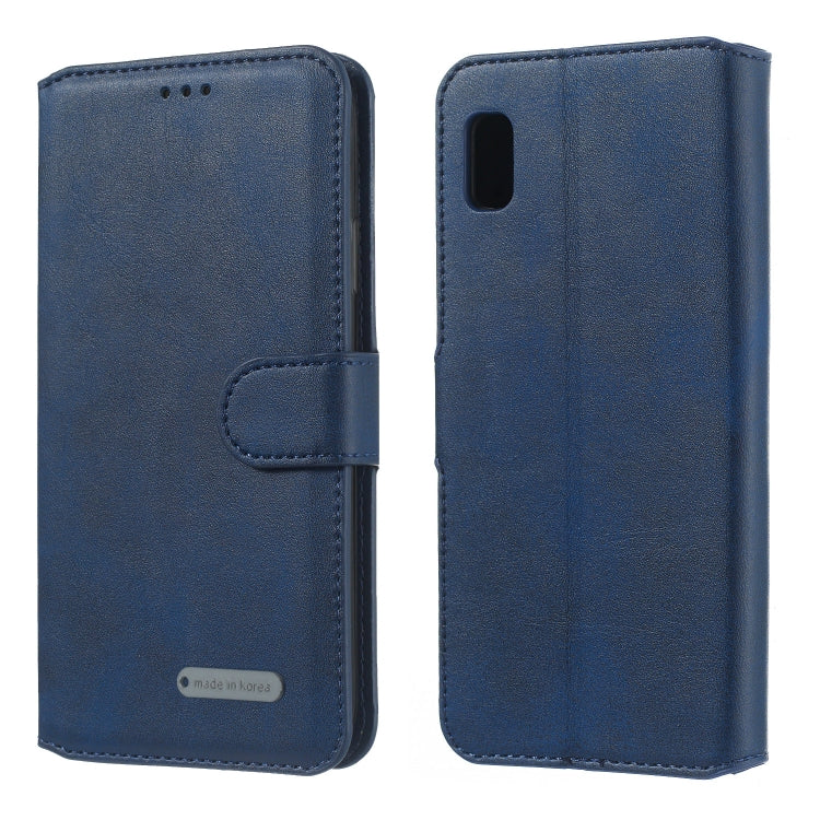 For Galaxy A10e Solid Color Buckle Horizontal Flip Leather Case with Wallet & Holder & Card Slots