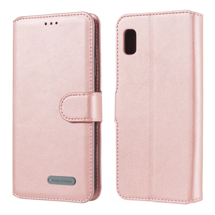 For Galaxy A10e Solid Color Buckle Horizontal Flip Leather Case with Wallet & Holder & Card Slots