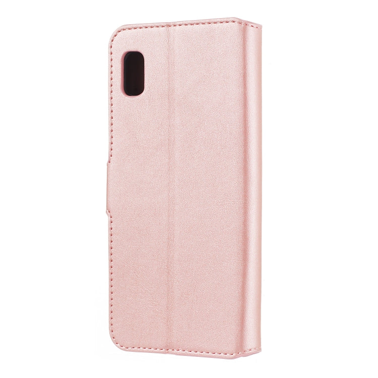 For Galaxy A10e Solid Color Buckle Horizontal Flip Leather Case with Wallet & Holder & Card Slots