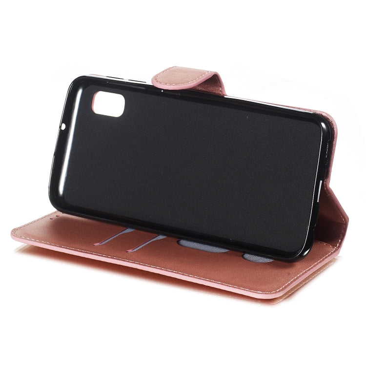 For Galaxy A10e Solid Color Buckle Horizontal Flip Leather Case with Wallet & Holder & Card Slots