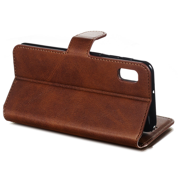 For Galaxy A10e Solid Color Buckle Horizontal Flip Leather Case with Wallet & Holder & Card Slots