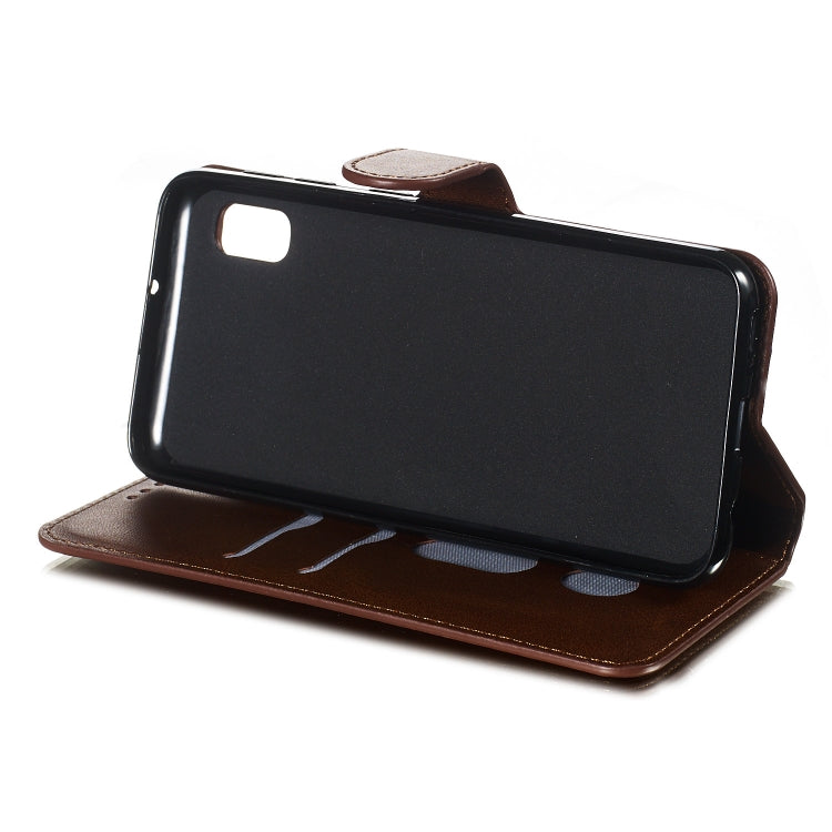 For Galaxy A10e Solid Color Buckle Horizontal Flip Leather Case with Wallet & Holder & Card Slots