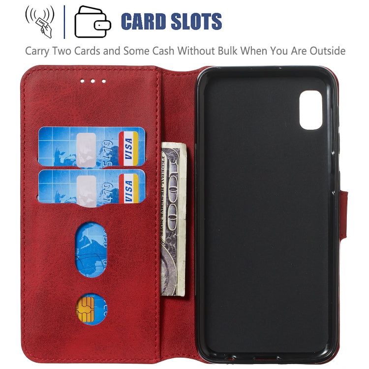 For Galaxy A10e Solid Color Buckle Horizontal Flip Leather Case with Wallet & Holder & Card Slots