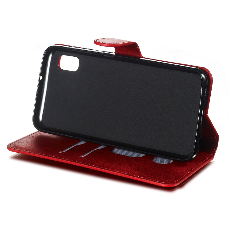 For Galaxy A10e Solid Color Buckle Horizontal Flip Leather Case with Wallet & Holder & Card Slots