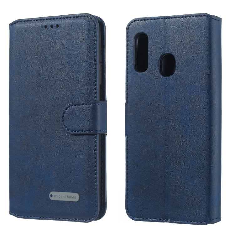 For Galaxy A20e Solid Color Buckle Horizontal Flip Leather Case with Wallet & Holder & Card Slots