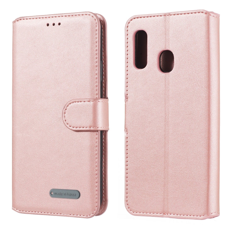 For Galaxy A20e Solid Color Buckle Horizontal Flip Leather Case with Wallet & Holder & Card Slots
