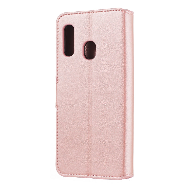 For Galaxy A20e Solid Color Buckle Horizontal Flip Leather Case with Wallet & Holder & Card Slots