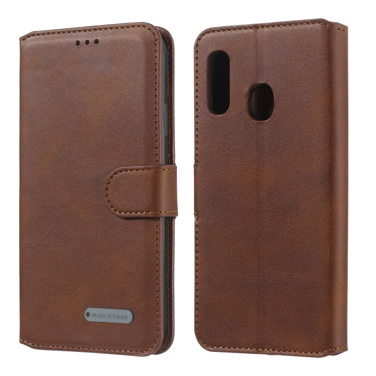 For Galaxy A20e Solid Color Buckle Horizontal Flip Leather Case with Wallet & Holder & Card Slots