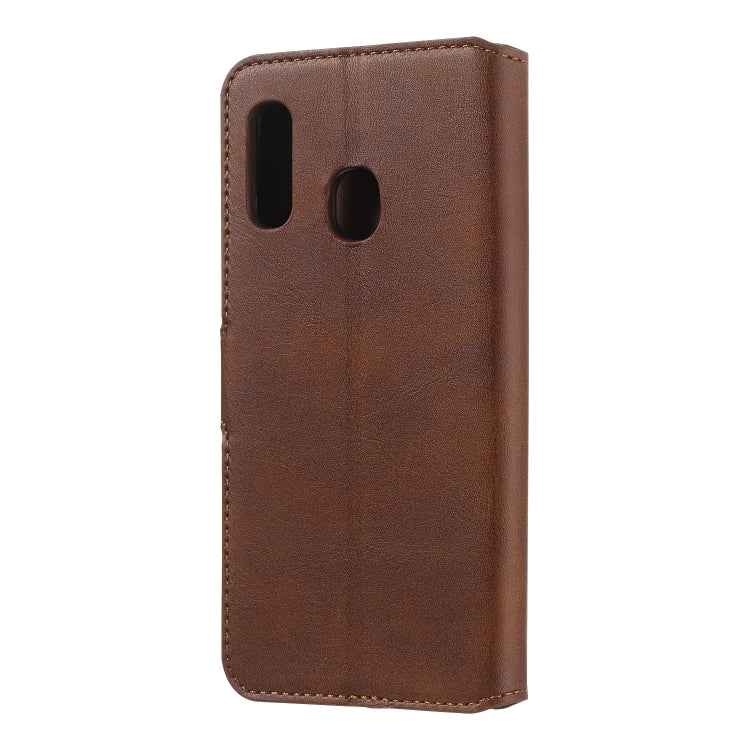 For Galaxy A20e Solid Color Buckle Horizontal Flip Leather Case with Wallet & Holder & Card Slots