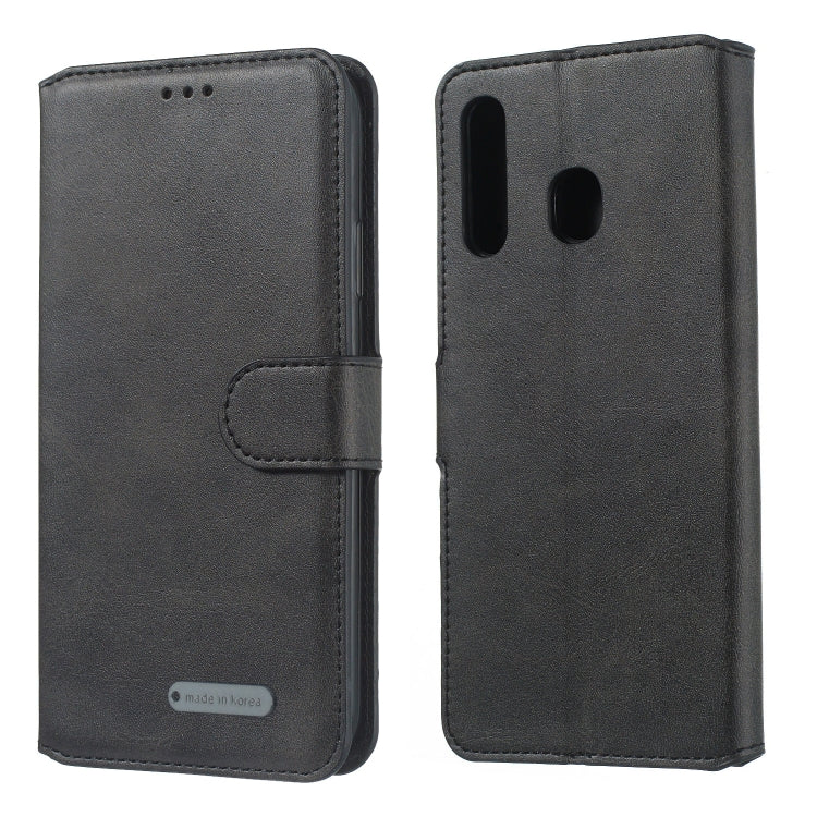 For Galaxy A20 / A30 Solid Color Buckle Horizontal Flip Leather Case with Wallet & Holder & Card Slots