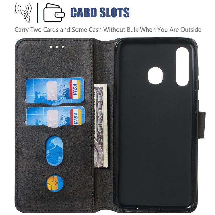 For Galaxy A20 / A30 Solid Color Buckle Horizontal Flip Leather Case with Wallet & Holder & Card Slots