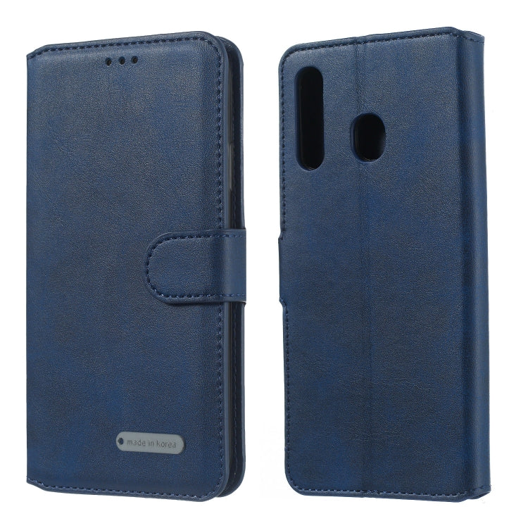 For Galaxy A20 / A30 Solid Color Buckle Horizontal Flip Leather Case with Wallet & Holder & Card Slots