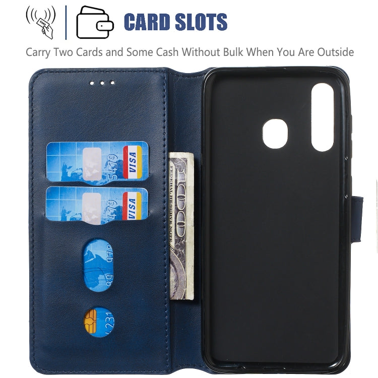 For Galaxy A20 / A30 Solid Color Buckle Horizontal Flip Leather Case with Wallet & Holder & Card Slots