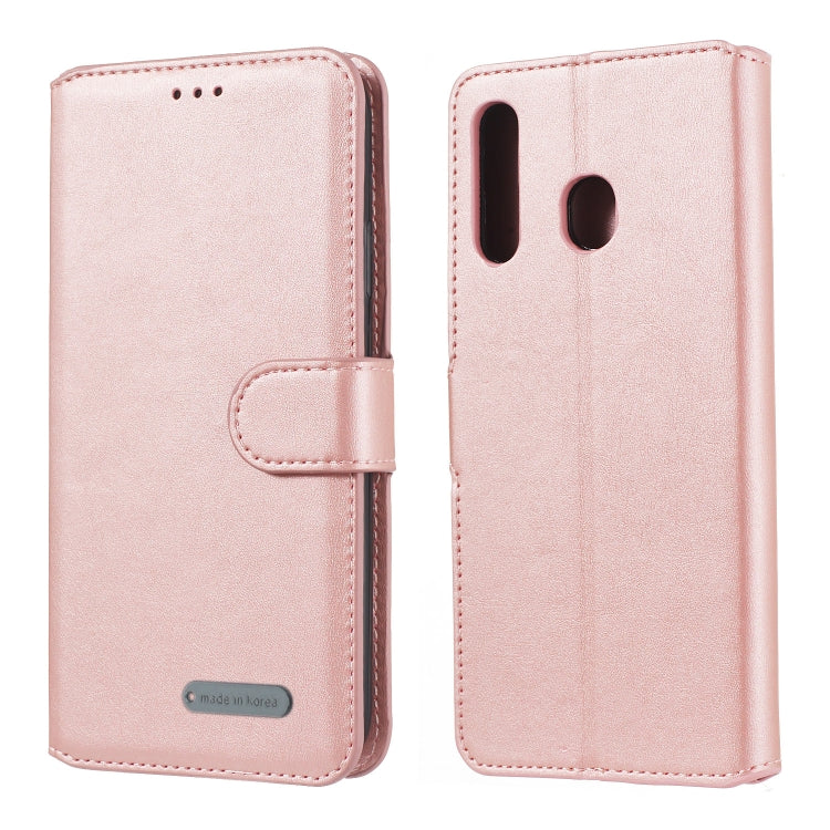For Galaxy A20 / A30 Solid Color Buckle Horizontal Flip Leather Case with Wallet & Holder & Card Slots