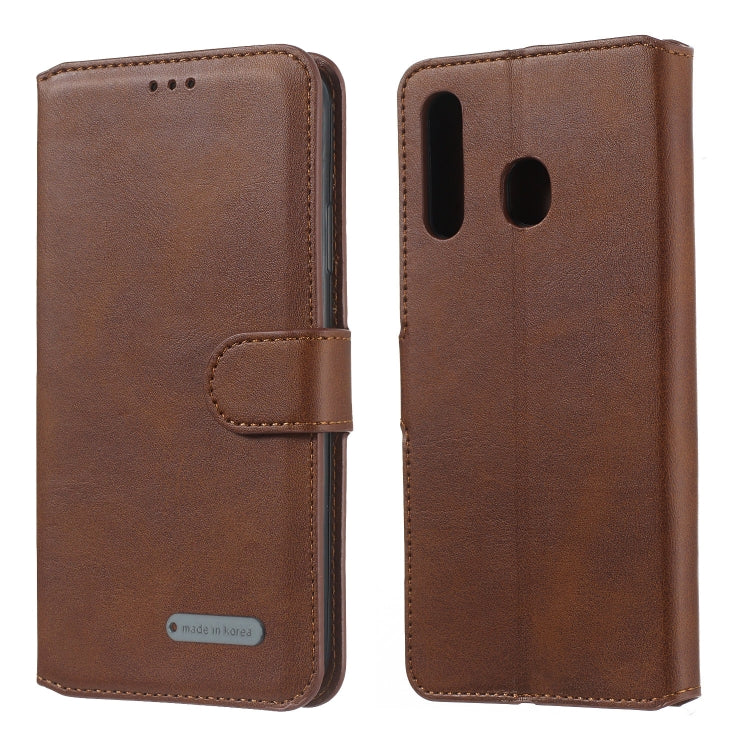 For Galaxy A20 / A30 Solid Color Buckle Horizontal Flip Leather Case with Wallet & Holder & Card Slots