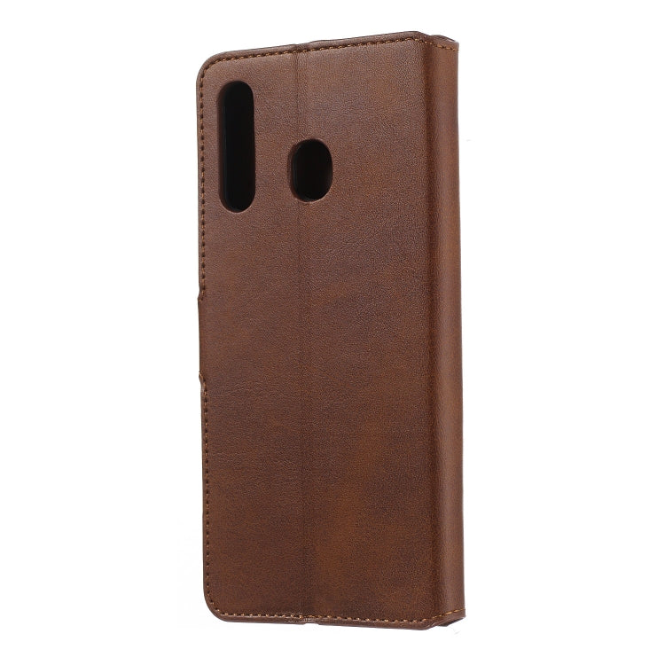 For Galaxy A20 / A30 Solid Color Buckle Horizontal Flip Leather Case with Wallet & Holder & Card Slots