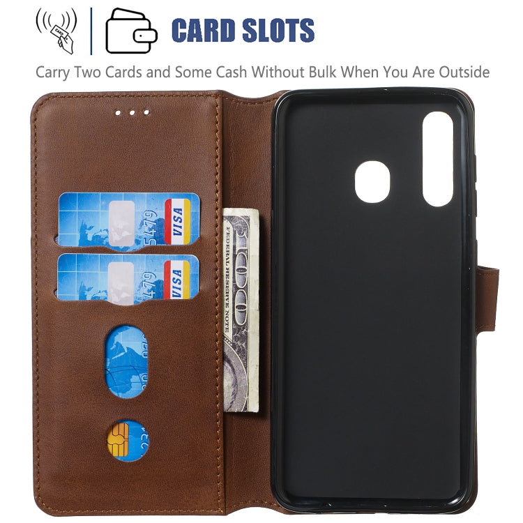 For Galaxy A20 / A30 Solid Color Buckle Horizontal Flip Leather Case with Wallet & Holder & Card Slots
