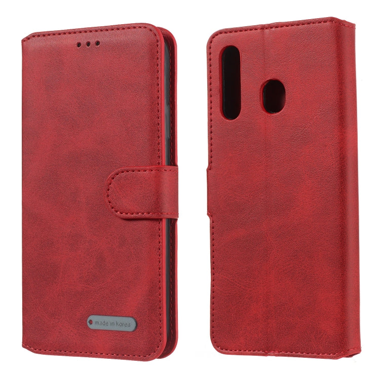 For Galaxy A20 / A30 Solid Color Buckle Horizontal Flip Leather Case with Wallet & Holder & Card Slots