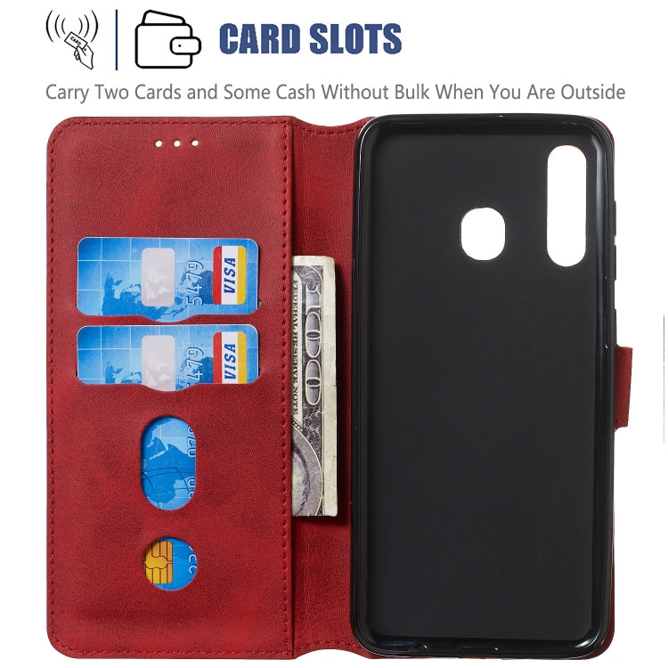 For Galaxy A20 / A30 Solid Color Buckle Horizontal Flip Leather Case with Wallet & Holder & Card Slots