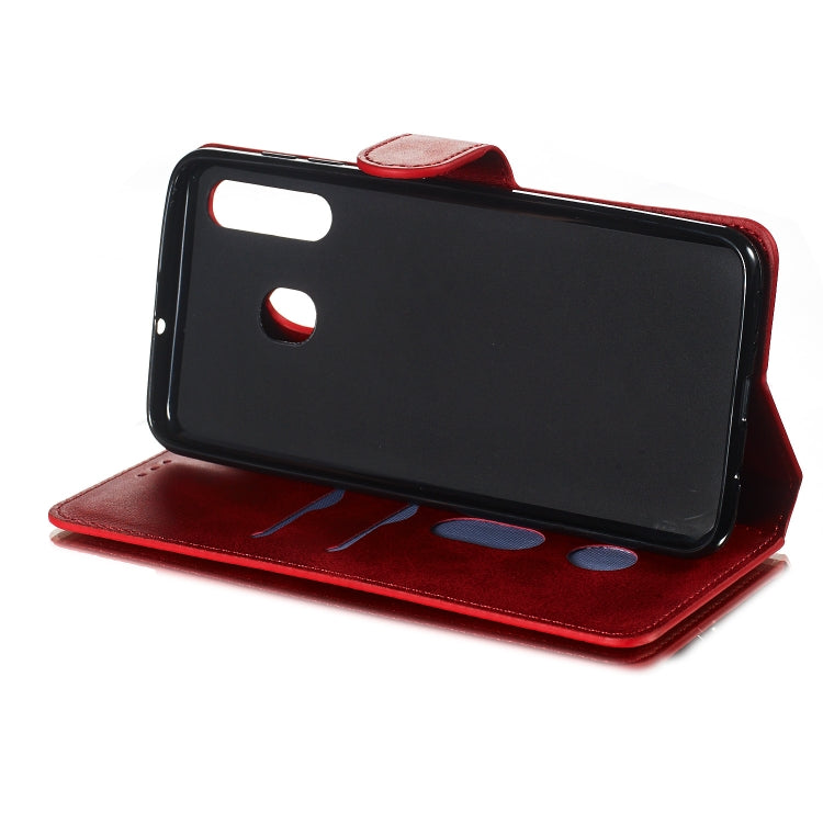 For Galaxy A20 / A30 Solid Color Buckle Horizontal Flip Leather Case with Wallet & Holder & Card Slots