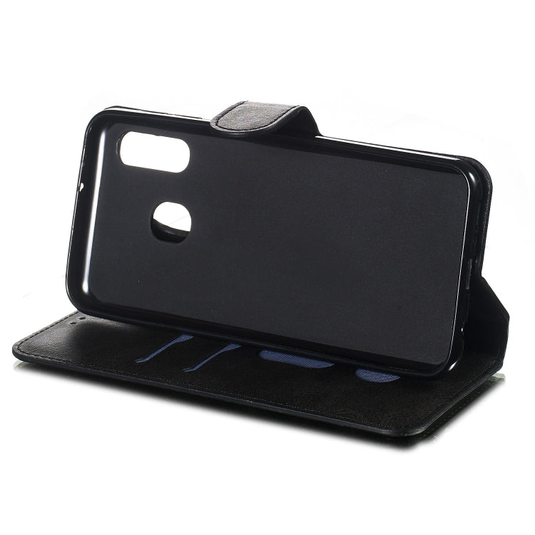 For Galaxy A40 Solid Color Buckle Horizontal Flip Leather Case with Wallet & Holder & Card Slots