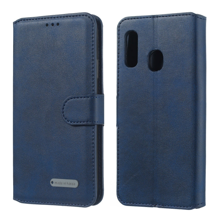 For Galaxy A40 Solid Color Buckle Horizontal Flip Leather Case with Wallet & Holder & Card Slots