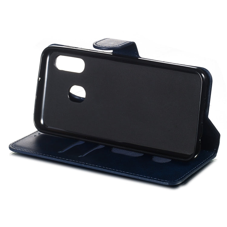 For Galaxy A40 Solid Color Buckle Horizontal Flip Leather Case with Wallet & Holder & Card Slots
