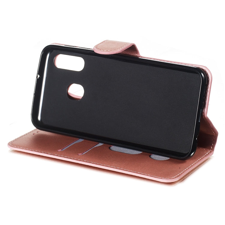 For Galaxy A40 Solid Color Buckle Horizontal Flip Leather Case with Wallet & Holder & Card Slots
