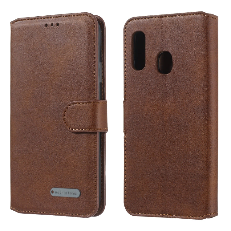 For Galaxy A40 Solid Color Buckle Horizontal Flip Leather Case with Wallet & Holder & Card Slots