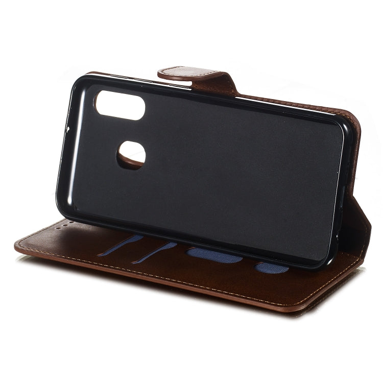 For Galaxy A40 Solid Color Buckle Horizontal Flip Leather Case with Wallet & Holder & Card Slots