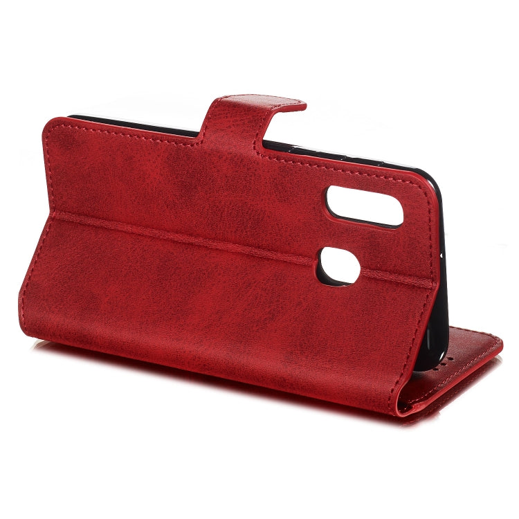 For Galaxy A40 Solid Color Buckle Horizontal Flip Leather Case with Wallet & Holder & Card Slots