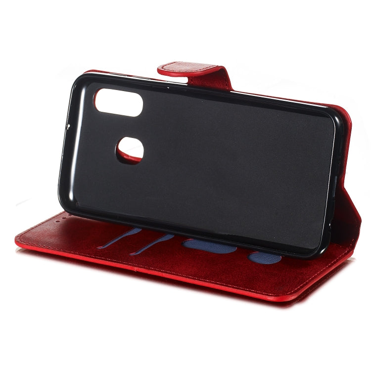 For Galaxy A40 Solid Color Buckle Horizontal Flip Leather Case with Wallet & Holder & Card Slots