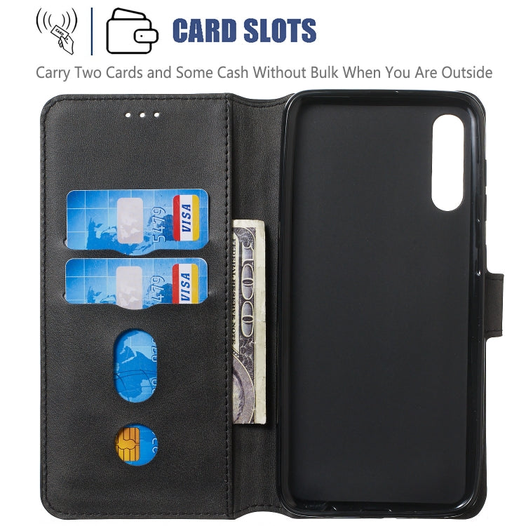 For Galaxy A70 Solid Color Buckle Horizontal Flip Leather Case with Wallet & Holder & Card Slots