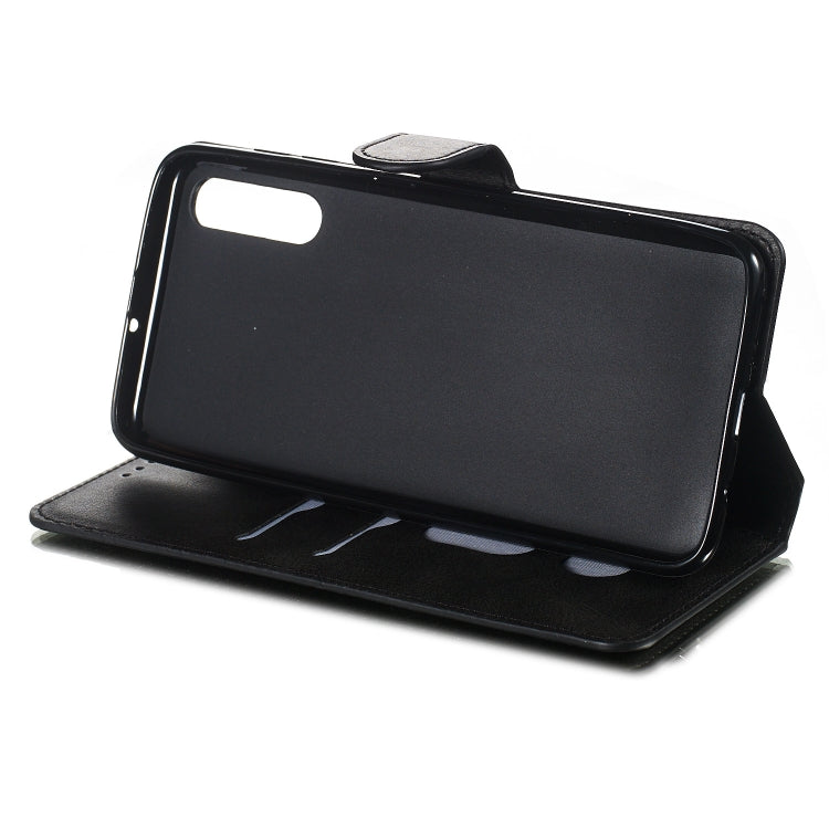 For Galaxy A70 Solid Color Buckle Horizontal Flip Leather Case with Wallet & Holder & Card Slots