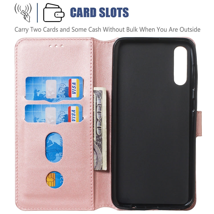 For Galaxy A70 Solid Color Buckle Horizontal Flip Leather Case with Wallet & Holder & Card Slots