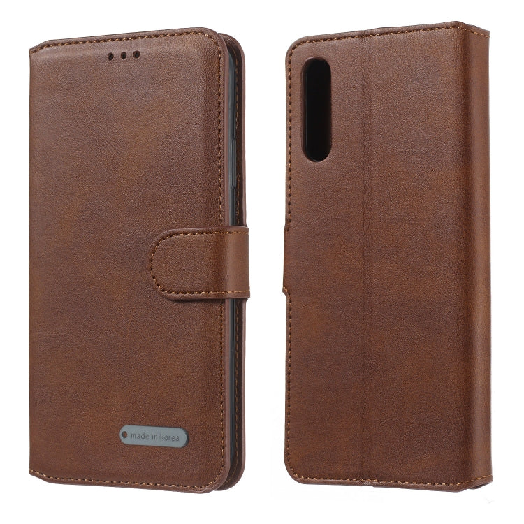 For Galaxy A70 Solid Color Buckle Horizontal Flip Leather Case with Wallet & Holder & Card Slots