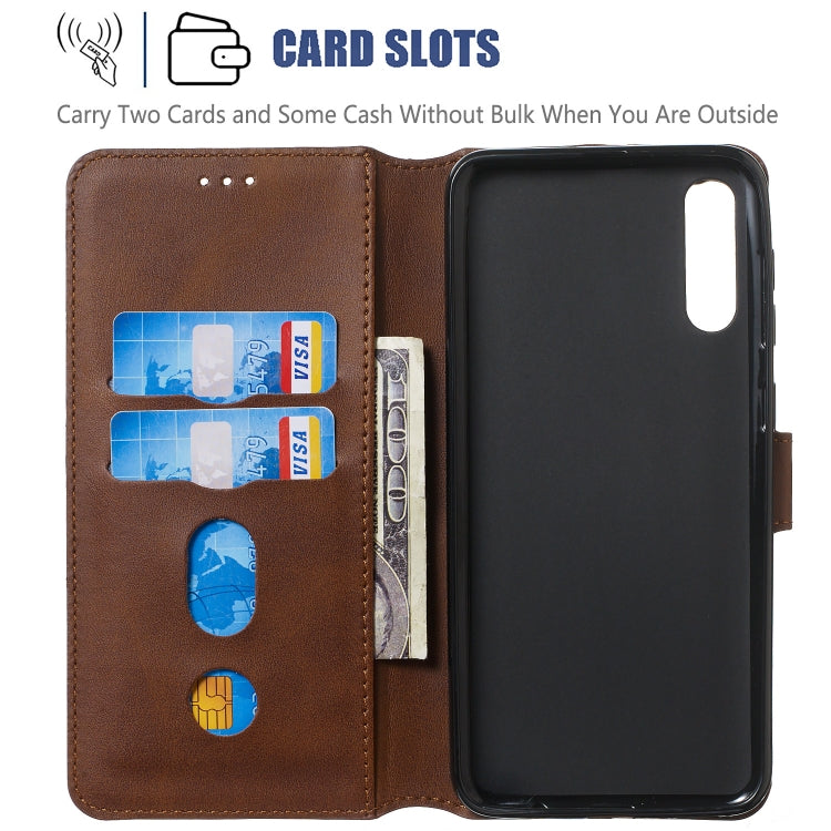 For Galaxy A70 Solid Color Buckle Horizontal Flip Leather Case with Wallet & Holder & Card Slots