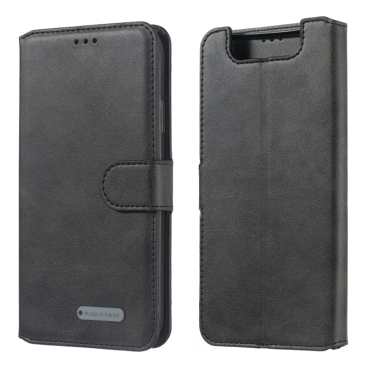 For Galaxy A80 / A90 Solid Color Buckle Horizontal Flip Leather Case with Wallet & Holder & Card Slots