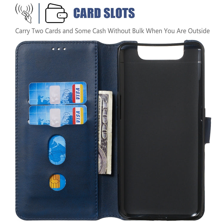 For Galaxy A80 / A90 Solid Color Buckle Horizontal Flip Leather Case with Wallet & Holder & Card Slots