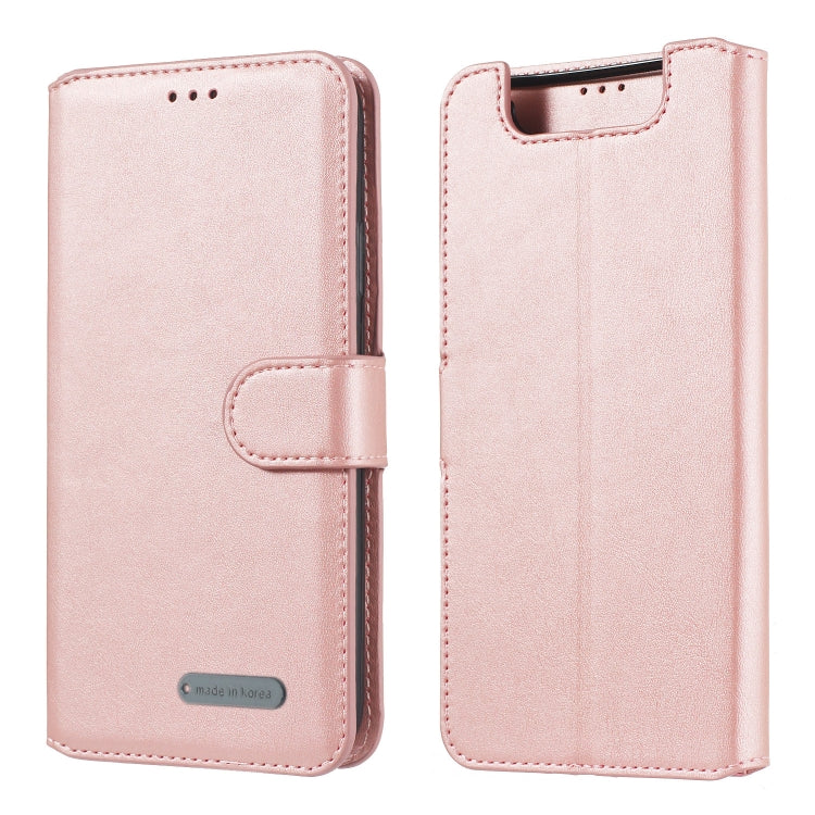 For Galaxy A80 / A90 Solid Color Buckle Horizontal Flip Leather Case with Wallet & Holder & Card Slots