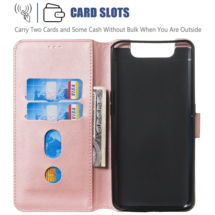 For Galaxy A80 / A90 Solid Color Buckle Horizontal Flip Leather Case with Wallet & Holder & Card Slots