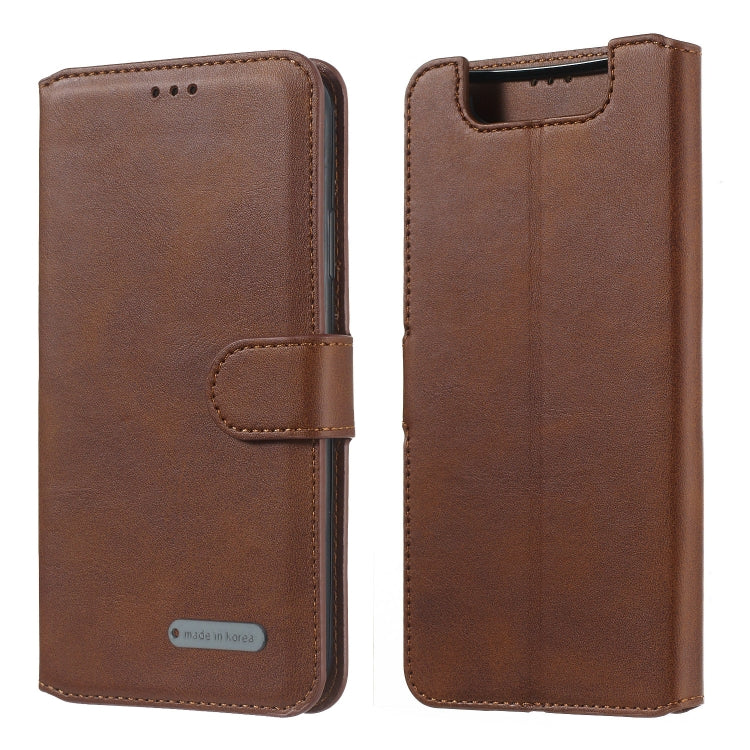 For Galaxy A80 / A90 Solid Color Buckle Horizontal Flip Leather Case with Wallet & Holder & Card Slots