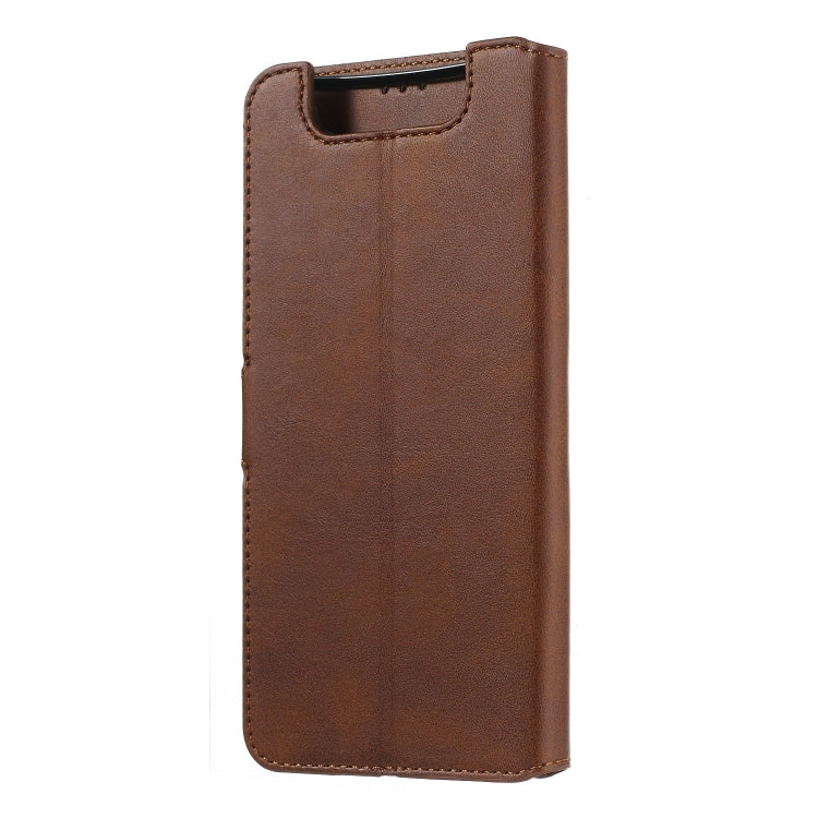 For Galaxy A80 / A90 Solid Color Buckle Horizontal Flip Leather Case with Wallet & Holder & Card Slots